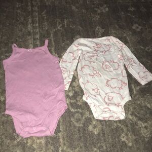 Pink and White Sheep Print Kids One Pieces